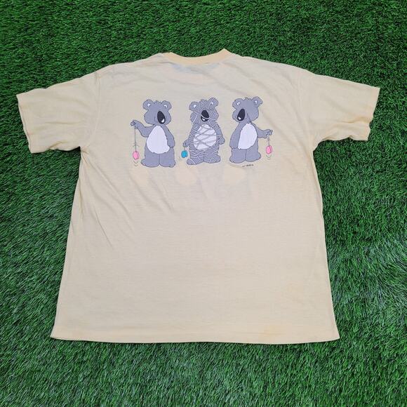 Vintage 1986 Koala Bear Shirt Womens XL 22x26 Yellow - Picture 2 of 16
